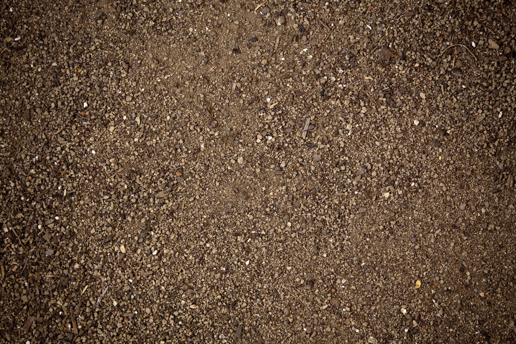 Close-up texture of coarse brown garden soil